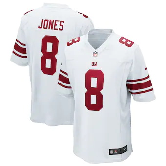 mens nike daniel jones white new york giants game jersey